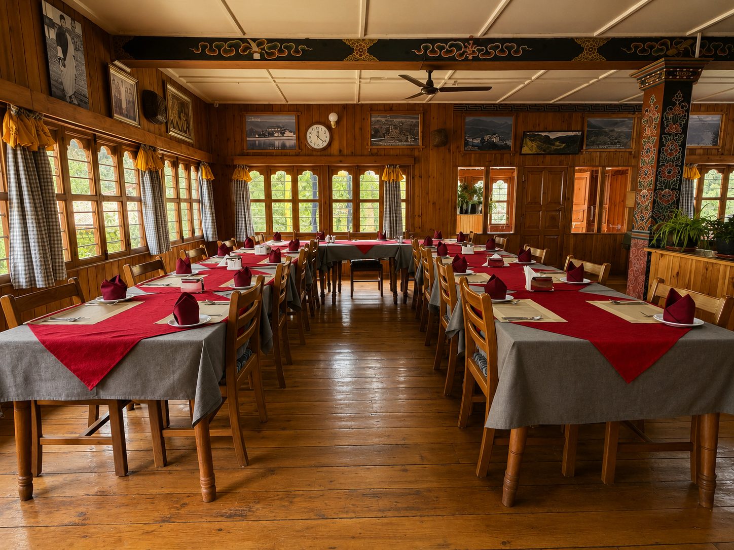 The dining hall at Risum Resort